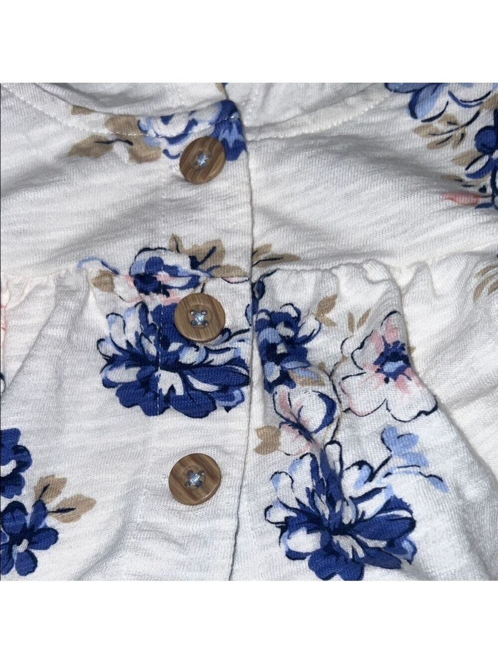 Carter’s 6 month Floral Blue and Cream Kids 3 Piece Set - Picture 4 of 13